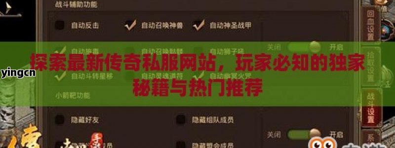 探索最新传奇私服网站，玩家必知的独家秘籍与热门推荐