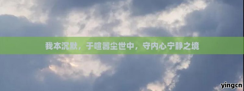 我本沉默，于喧嚣尘世中，守内心宁静之境